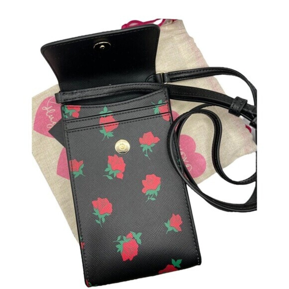 Kate Spade‎ Madison North South Flap Phone Crossbody Rose Toss Print Floral - Picture 3 of 6
